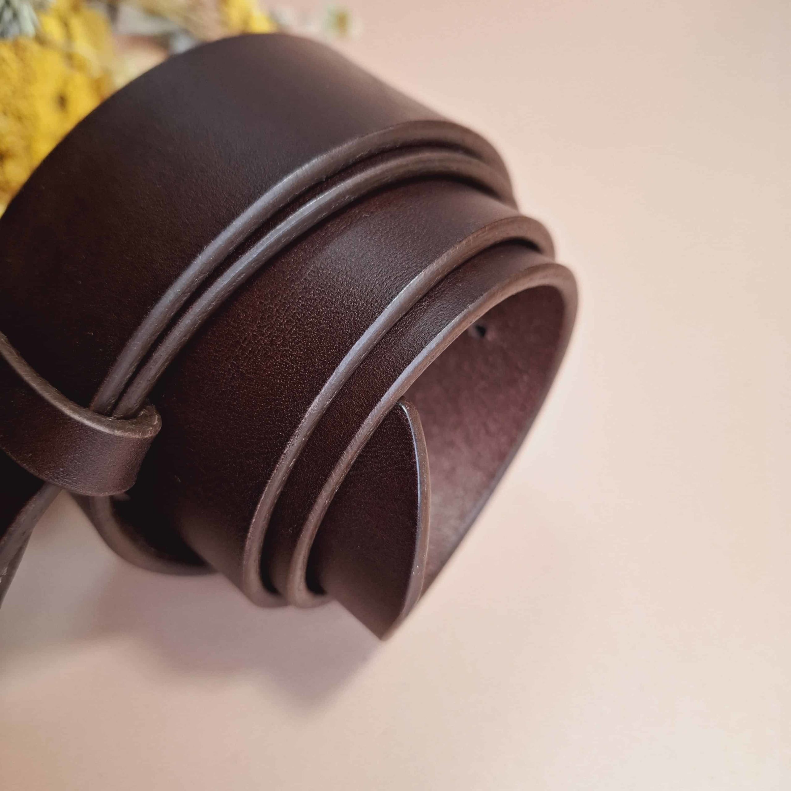 Ceinture cuir marron foncé