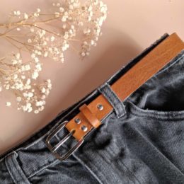 Ceinture fine camel