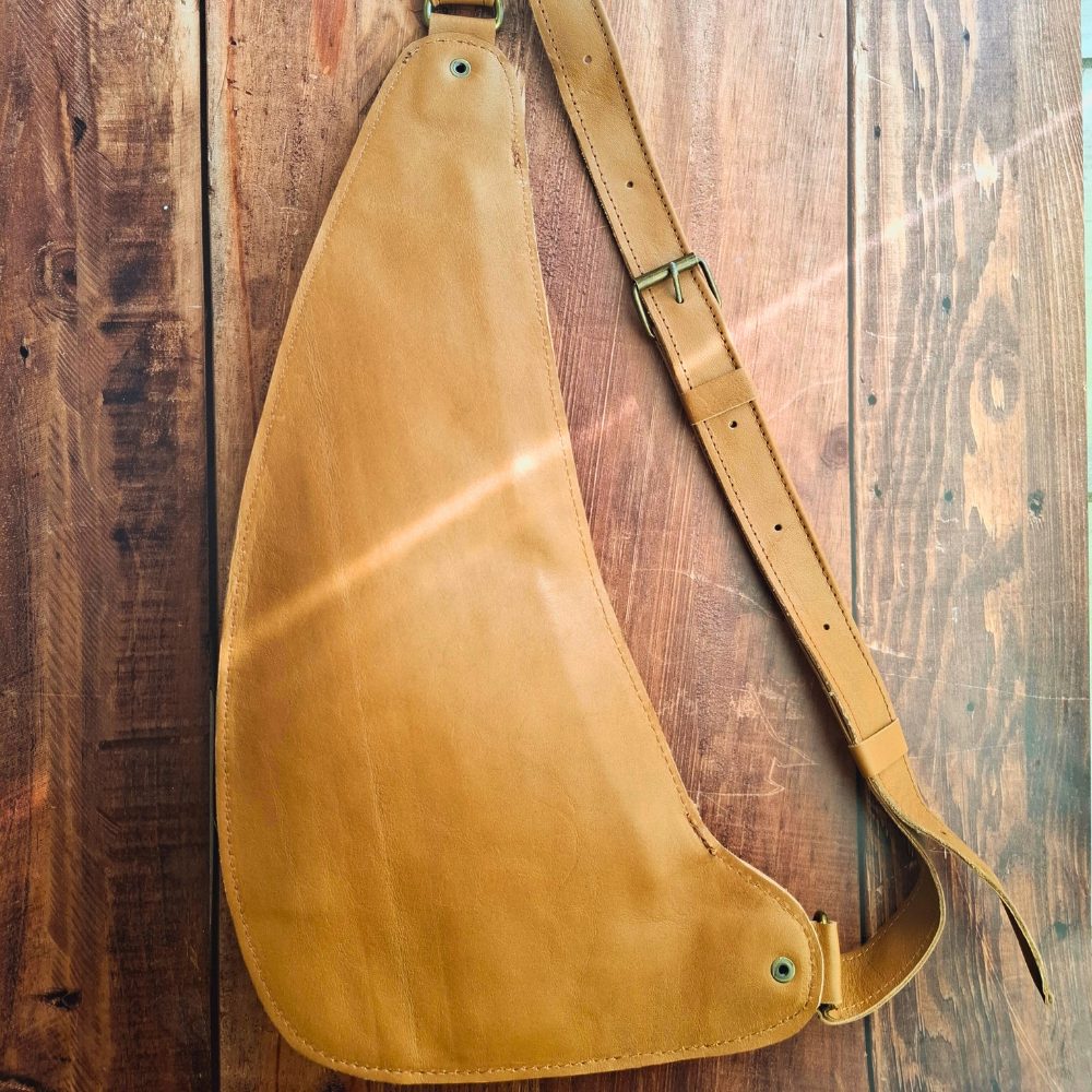 Sacoche holster cuir beige