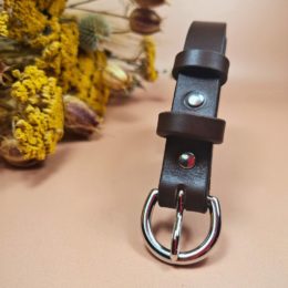 Ceinture fine cuir marron