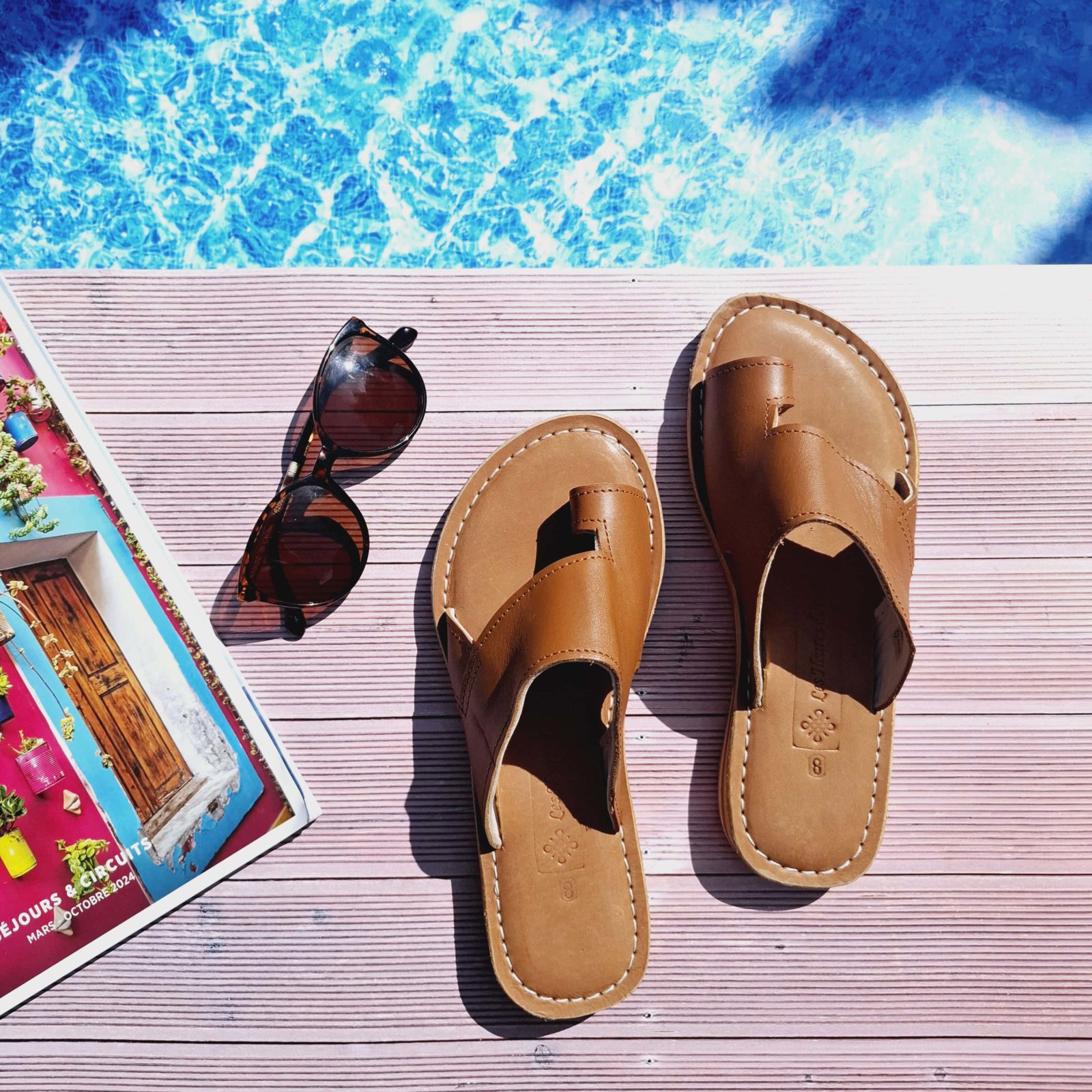 Sandales cuir havana compatibles hallux valgus