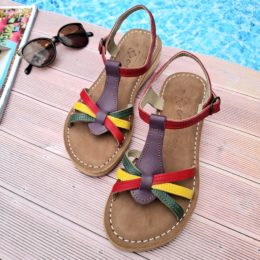 Sandales compensées en cuir Belinettes