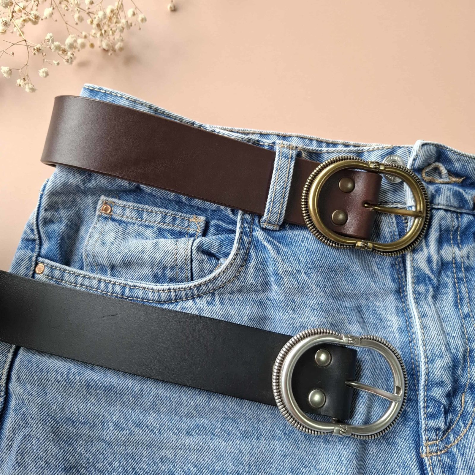 ceinture large boucle double